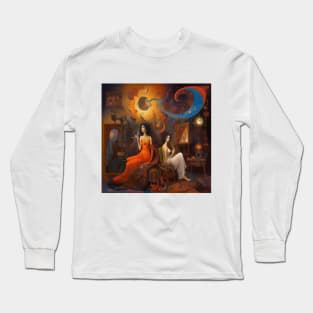 Surreal Orientalism - Whispers of Dual Elegance Long Sleeve T-Shirt